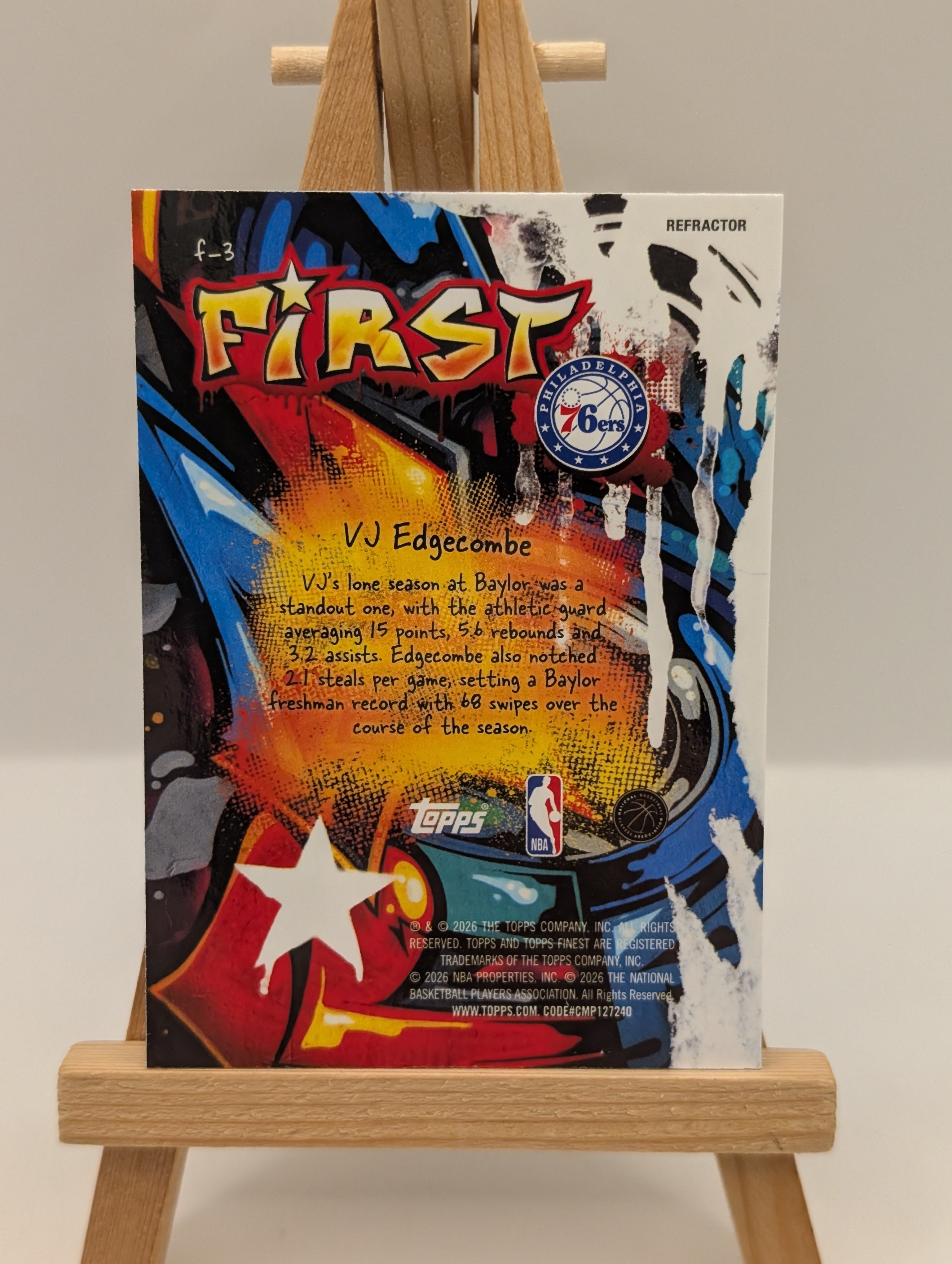 2025-26 Topps Finest VJ Edgecomb RC First Refractor F-3 FRENLY BRICKS - Open 7 Days